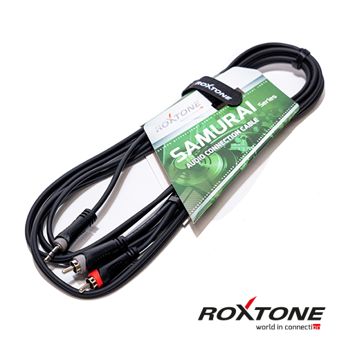 Cable 2 RCA X 1 TRS 3.5mm Roxtone RAYC150L7.5 - 7.5 Metros