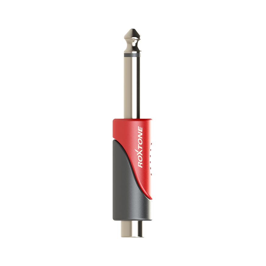 Convertidor Adaptador RCA Hembra a PLUG 1/4" Macho Roxtone