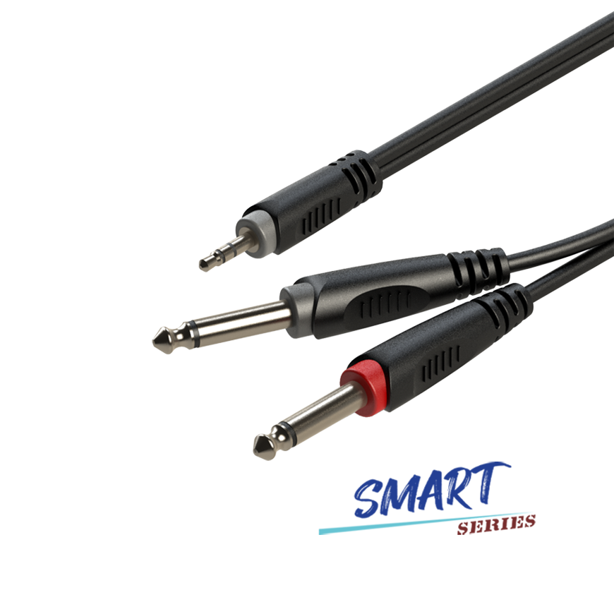 ROXTONE SAYC130 - Cable de Audio 3.5mm Estéreo a 2x 6.3mm Mono