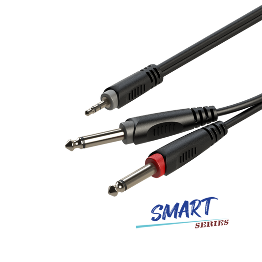 ROXTONE SAYC130 - Cable de Audio 3.5mm Estéreo a 2x 6.3mm Mono
