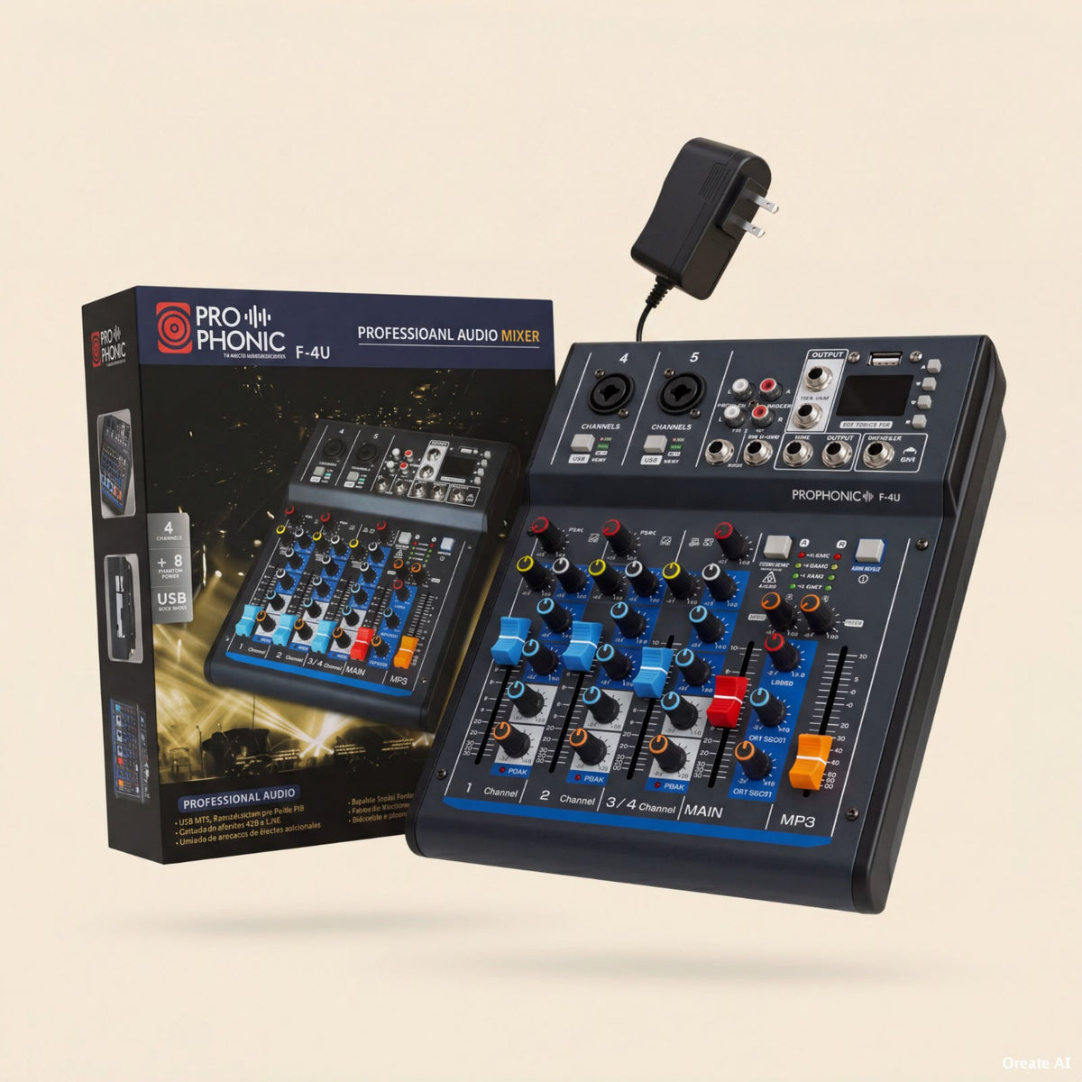 PROPHONIC F-4U Mezclador Analógico 4 Canales